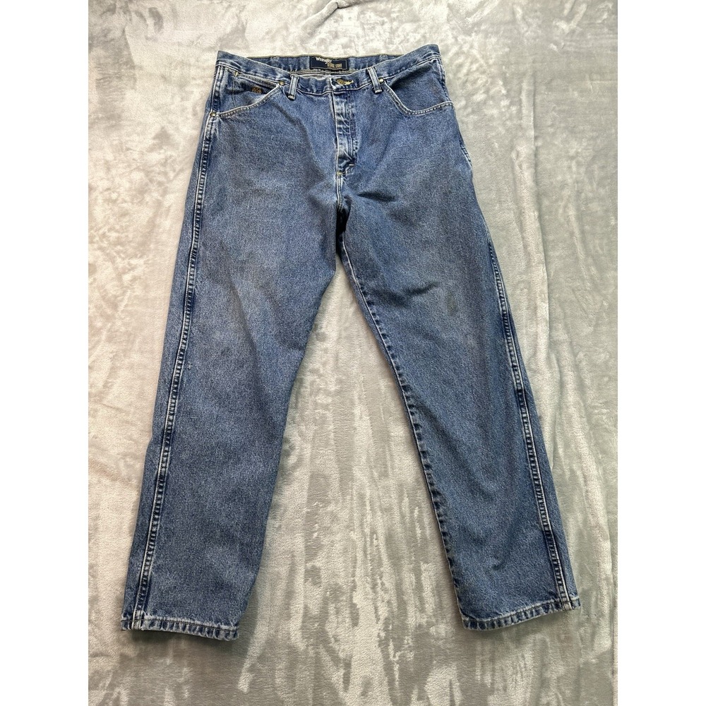 Wrangler Jeans Mens Sz 38x32 Blue George Strait Cowboy Cut Relaxed Fit  Western